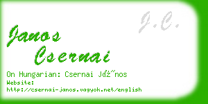 janos csernai business card